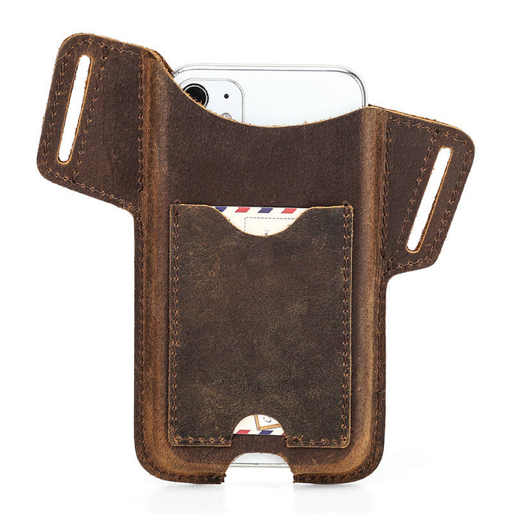 Versatile Mobile Phone Holster Leather Hanging Waist Belt Bag - Coffee - Right-Handed - For 6.1in - image 20