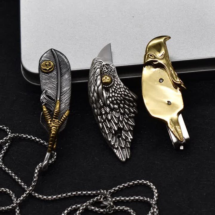 Bald Eagle Hidden Knife Feather Pendant Necklace - image 5