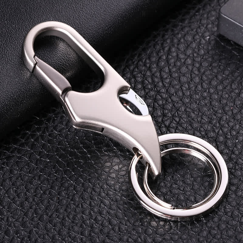3 in 1 Multifunction Mini Folding Knife Keychain - Silver - image 3