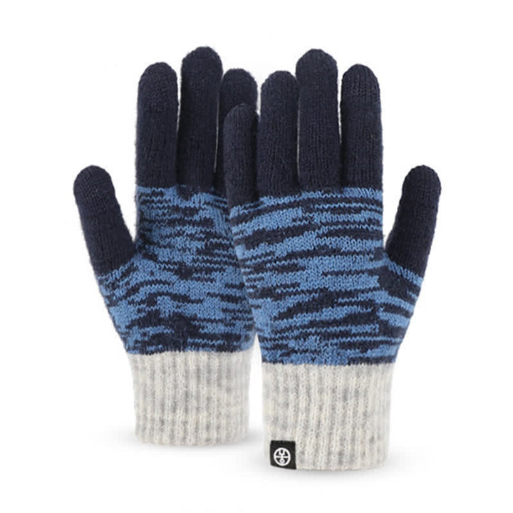 3Pcs Unisex Gradient Color Matching Hat Neck Warmer Gloves Set - image 5