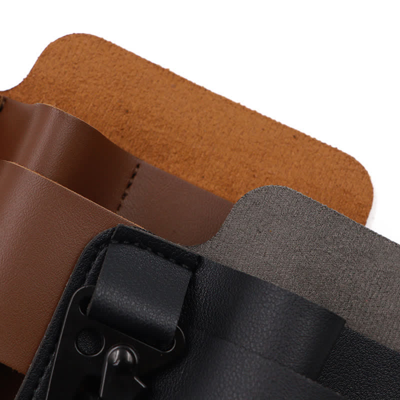 Multitool Sheath Folding Knife Flashlight Leather Belt Bag - image 5