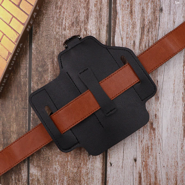 Multitool Sheath Folding Knife Flashlight Leather Belt Bag - image 10