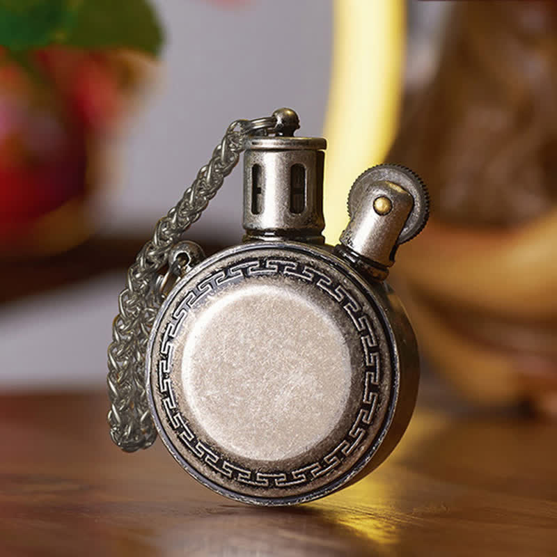 Antique Vintage Rougn Refillable Kerosene Lighter - Antique Silver - image 1