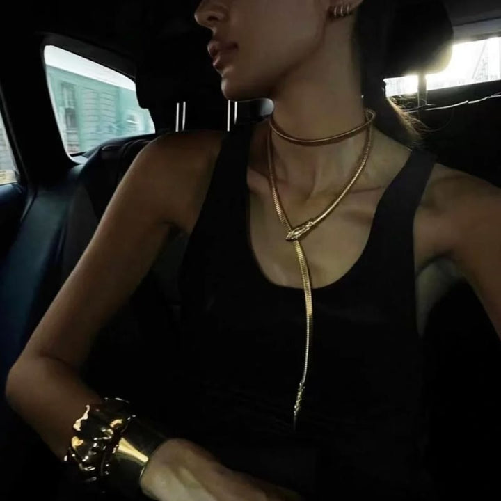 Women's Golden Silver Snake Chain Belt Metal Waist Chain - image 2