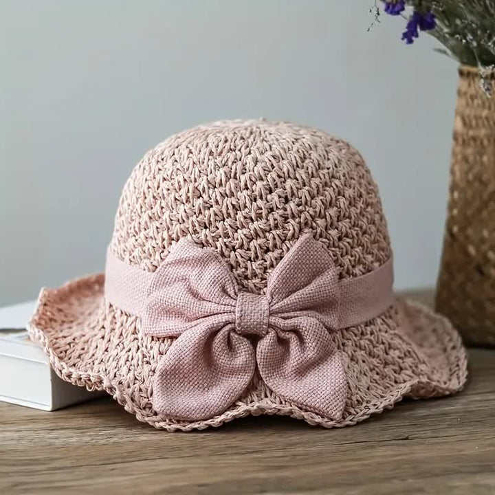 Bow Knot Beach Crochet Foldable Sun Straw Hat - image 7
