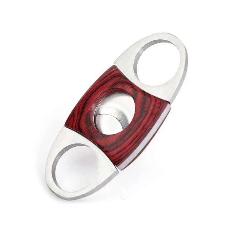 Red Wooden Double Guillotine Cigar Cutter - image 3