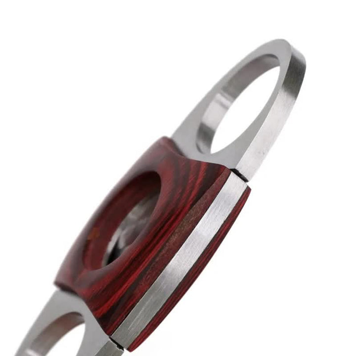 Red Wooden Double Guillotine Cigar Cutter - image 6