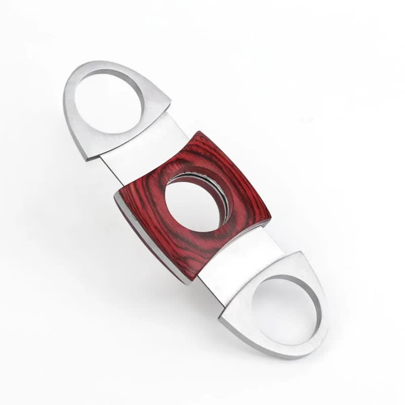 Red Wooden Double Guillotine Cigar Cutter - image 4