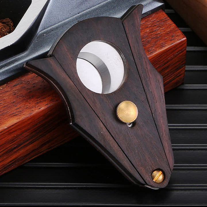 Creative Double Cutting Tool Wooden Cigar Cutter - image 1