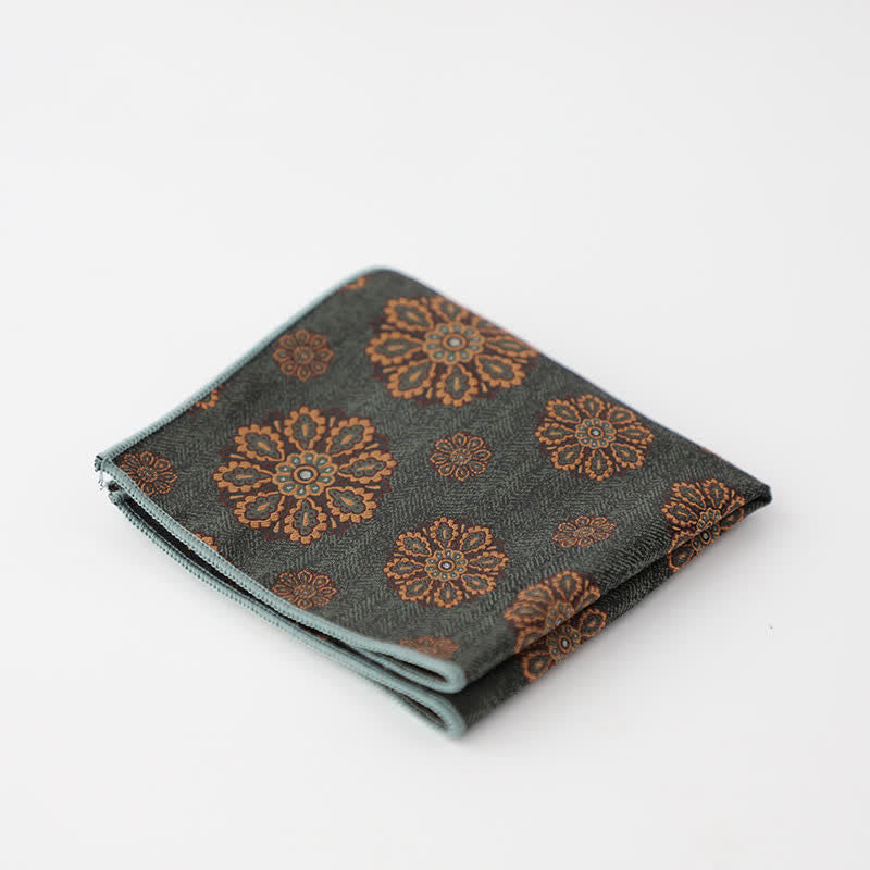 Men's Artsy Floral Leave Pattern Pocket Square - Style #10 - image 13