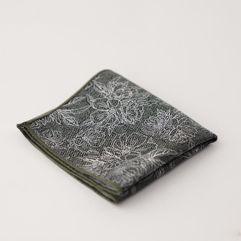 Men's Artsy Floral Leave Pattern Pocket Square - Style #18 - image 21