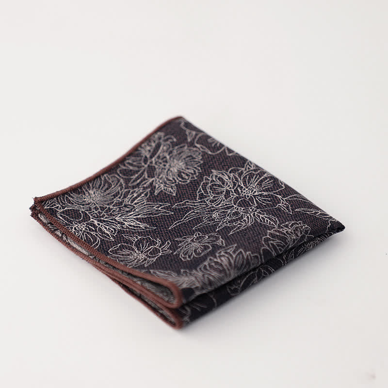 Men's Artsy Floral Leave Pattern Pocket Square - Style #22 - image 25