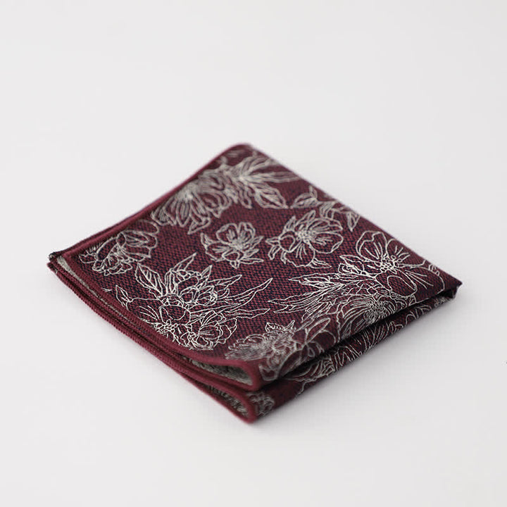 Men's Artsy Floral Leave Pattern Pocket Square - Style #21 - image 24