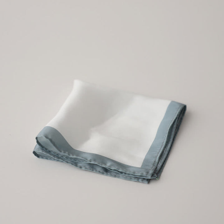 Men's White & Color Edge Wedding Pocket Square - Gray - image 6