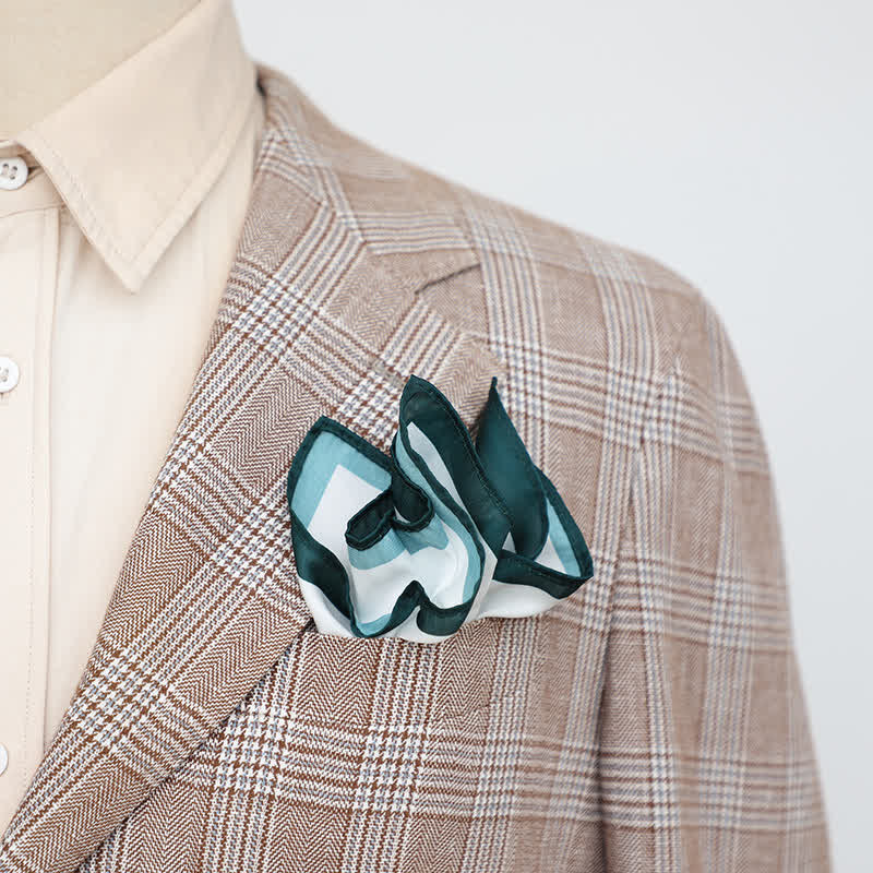 Men's White & Color Edge Wedding Pocket Square - image 0