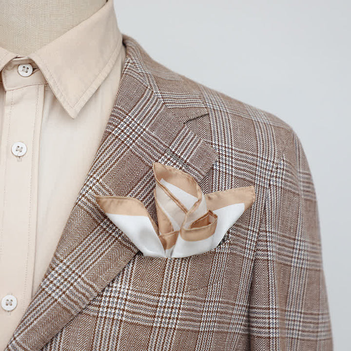Men's White & Color Edge Wedding Pocket Square - image 5