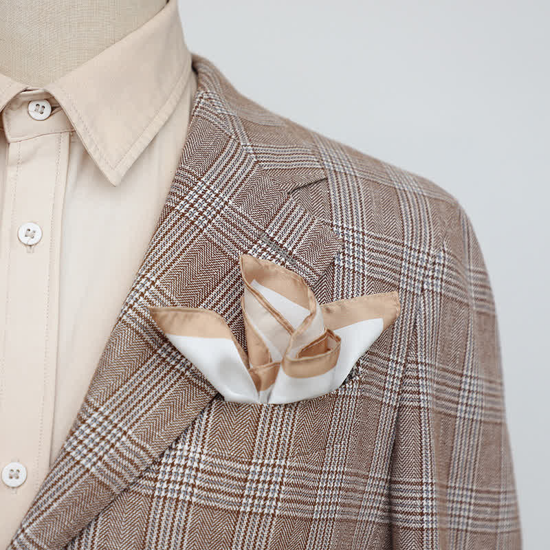 Men's White & Color Edge Wedding Pocket Square - image 5