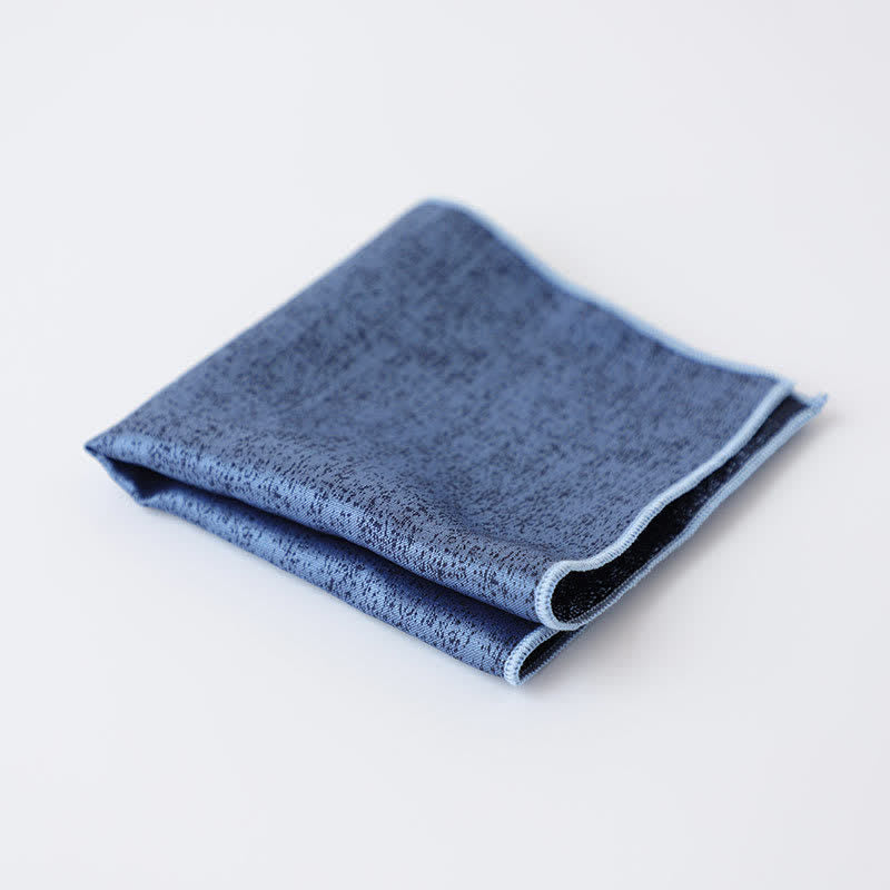 Men's Solid Color Subtle Dark Pattern Pocket Square - Blue - image 4