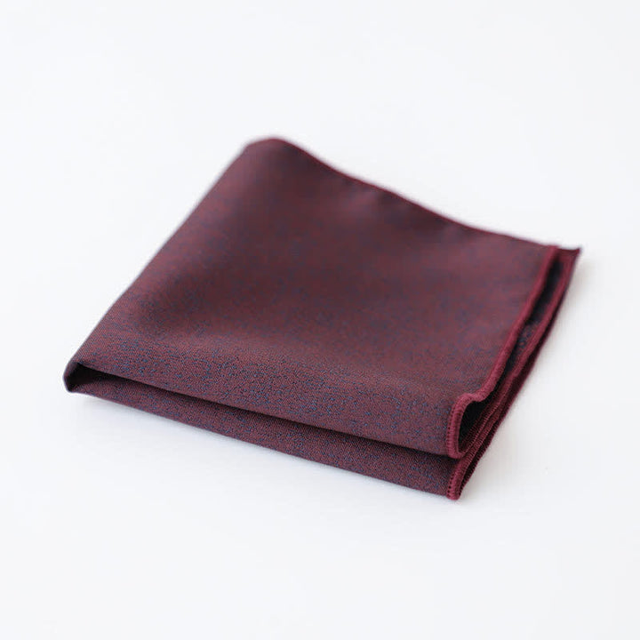 Men's Solid Color Subtle Dark Pattern Pocket Square - Dark Red - image 9