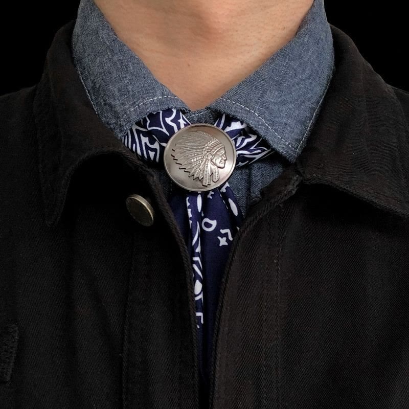 Retro Indian Men's Hiphop Coin Scarf Buckle - Indian Scarf Buckle - image 0