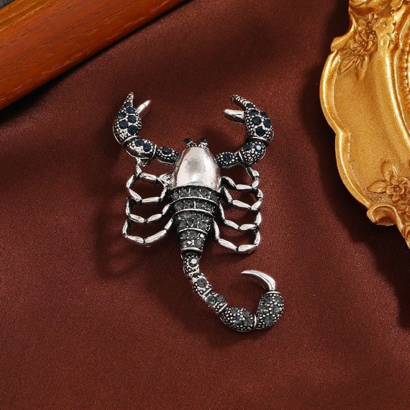Vintage Rhinestone Scorpion Brooch Insect Shirt Accessories - Rhinestone Scorpion Brooch - image 0