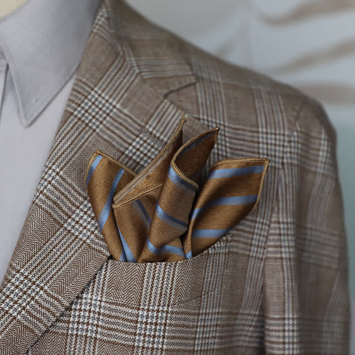 Men's Striped Small Square Printed Business Pocket Square - image 0