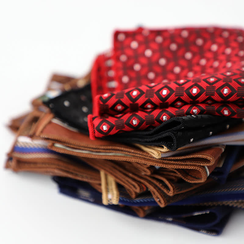 Men's Striped Small Square Printed Business Pocket Square - image 1