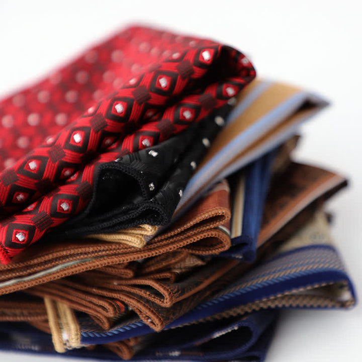 Men's Striped Small Square Printed Business Pocket Square - image 3