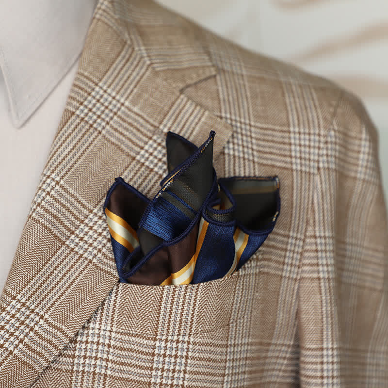 Men's Striped Small Square Printed Business Pocket Square - image 5
