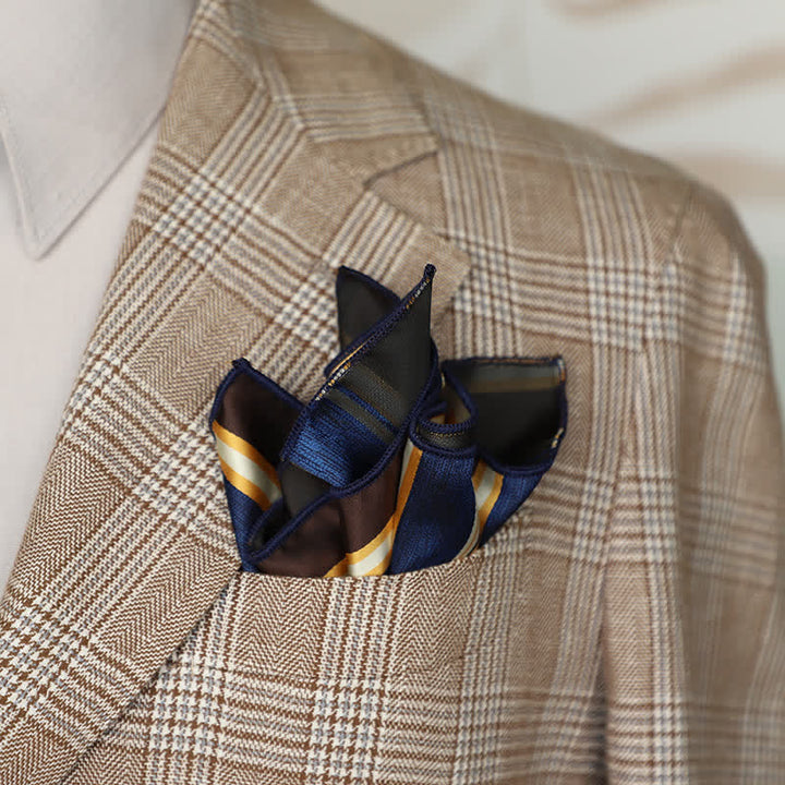 Men's Striped Small Square Printed Business Pocket Square - image 5