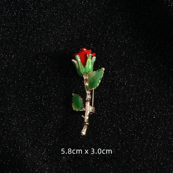 Vintage Pistol Rose Brooch Shirt Accessories - image 7