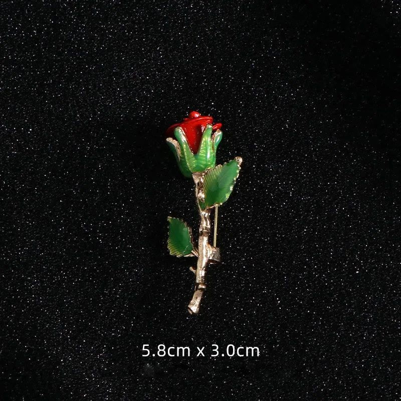 Vintage Pistol Rose Brooch Shirt Accessories - image 7