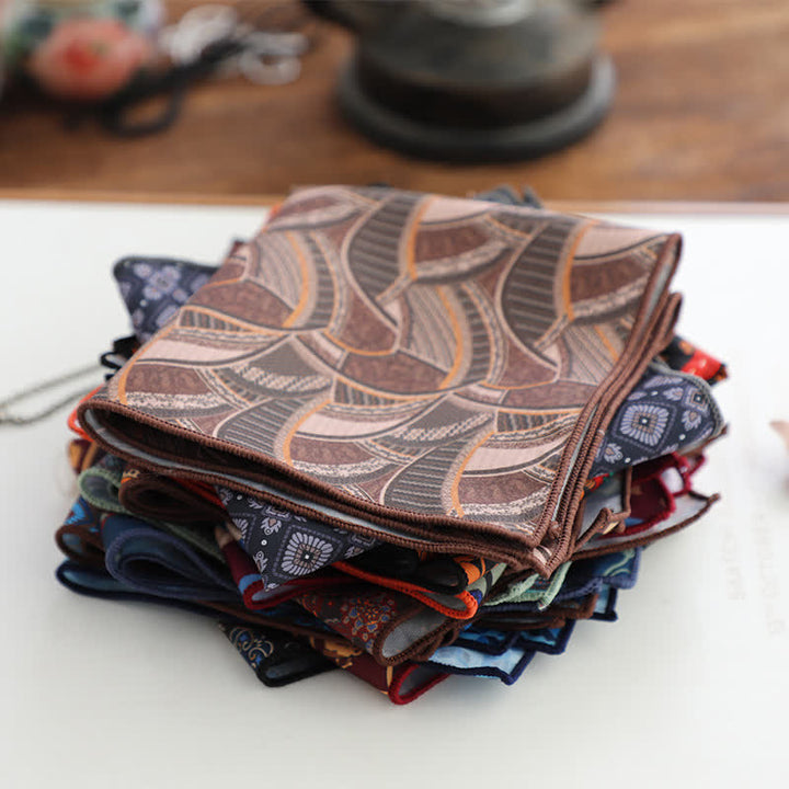 Men's Fnacy Abstract Geometrical Pattern Pocket Square - image 2