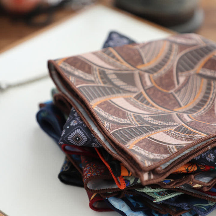 Men's Fnacy Abstract Geometrical Pattern Pocket Square - image 3