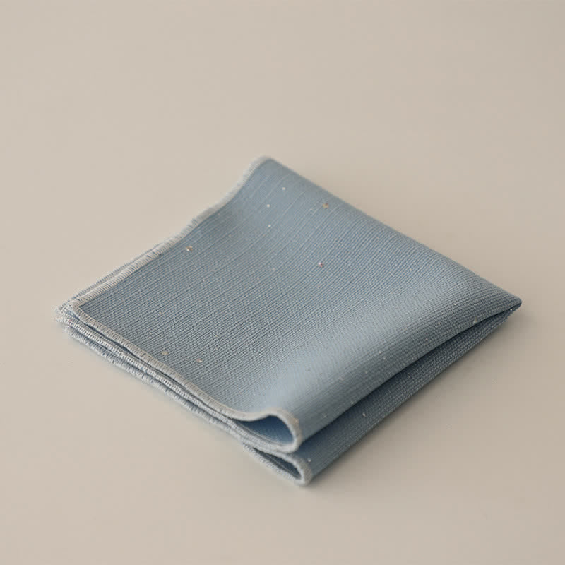 Men's Sequin Solid Color Simple Gentlemen Pocket Square - Sky Blue - image 11