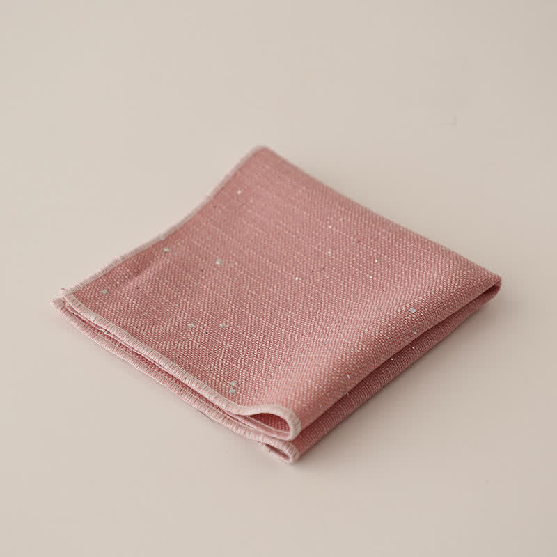 Men's Sequin Solid Color Simple Gentlemen Pocket Square - Pink - image 7