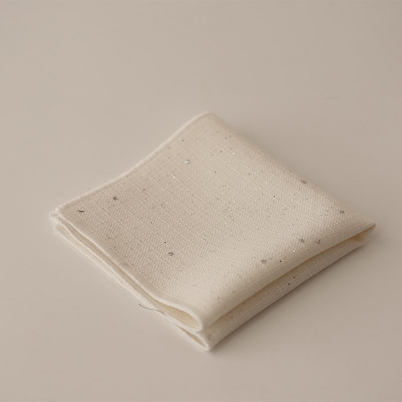 Men's Sequin Solid Color Simple Gentlemen Pocket Square - White - image 13