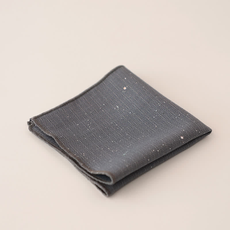 Men's Sequin Solid Color Simple Gentlemen Pocket Square - Gray - image 8