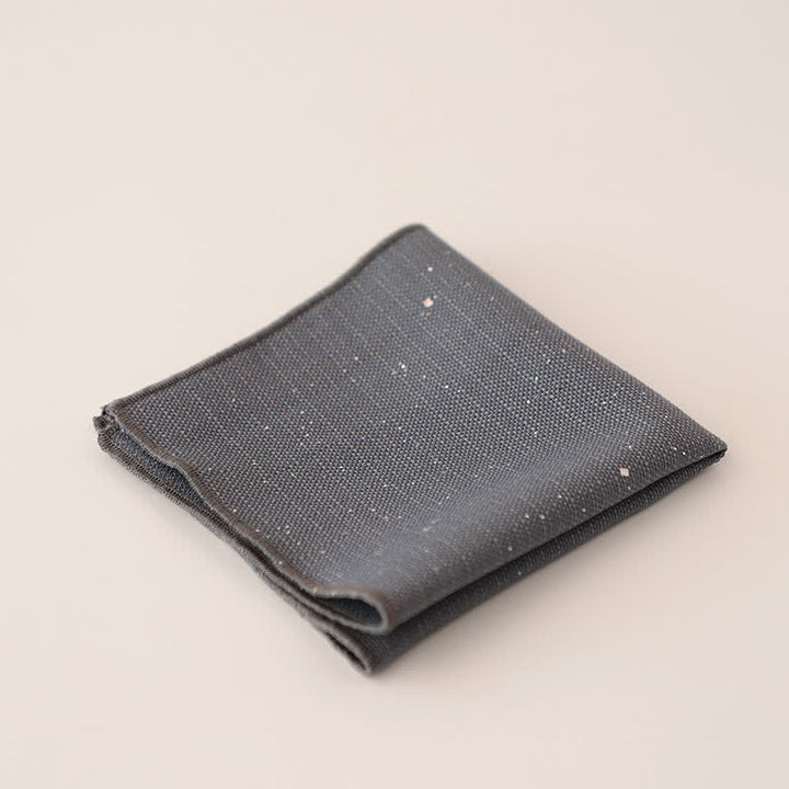 Men's Sequin Solid Color Simple Gentlemen Pocket Square - Gray - image 8