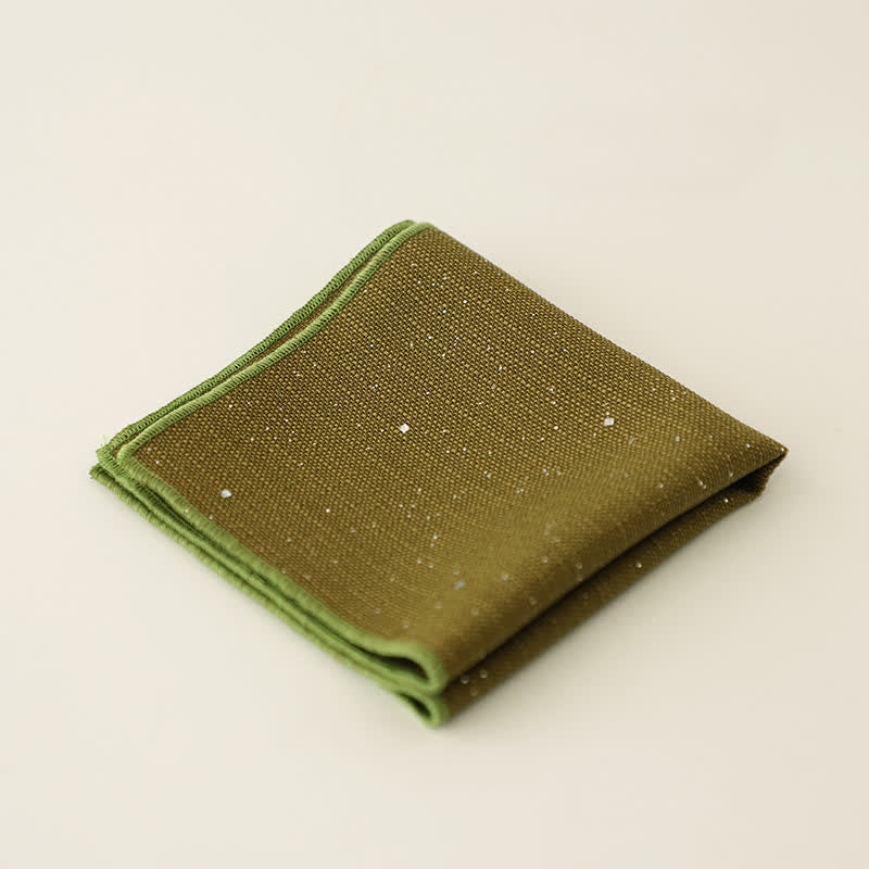 Men's Sequin Solid Color Simple Gentlemen Pocket Square - Army Green - image 12
