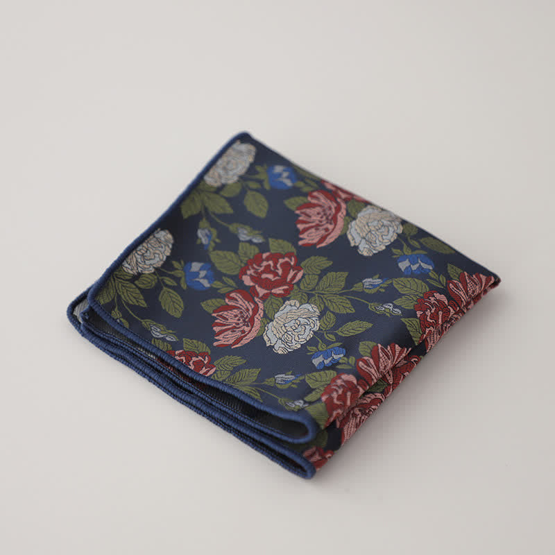 Men's Luxury Floral Motifs Jacquard Pocket Square - Style #1 - image 2