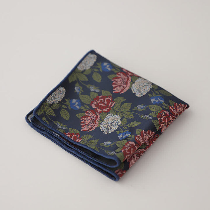Men's Luxury Floral Motifs Jacquard Pocket Square - Style #1 - image 2