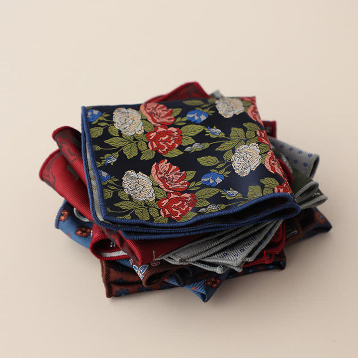 Men's Luxury Floral Motifs Jacquard Pocket Square - image 1