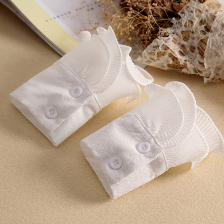 Detachable Lapel Shirt Ruffled Stand Fake Collar With Sleeve - image 12