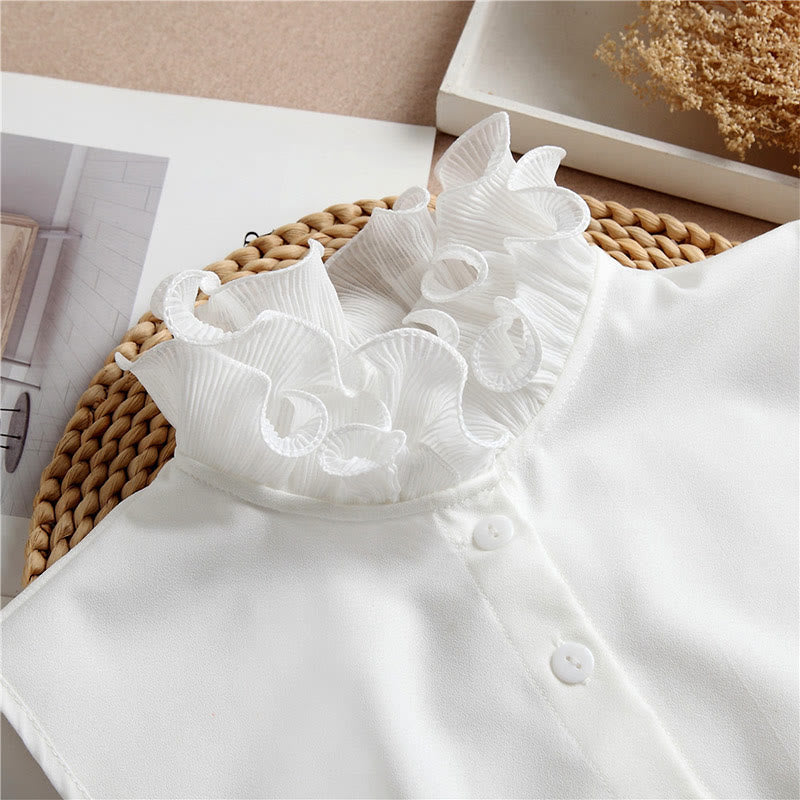 Detachable Lapel Shirt Ruffled Stand Fake Collar With Sleeve - image 8