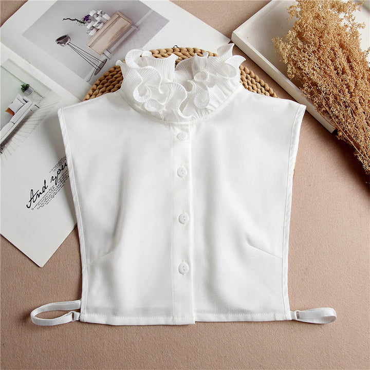 Detachable Lapel Shirt Ruffled Stand Fake Collar With Sleeve - image 15