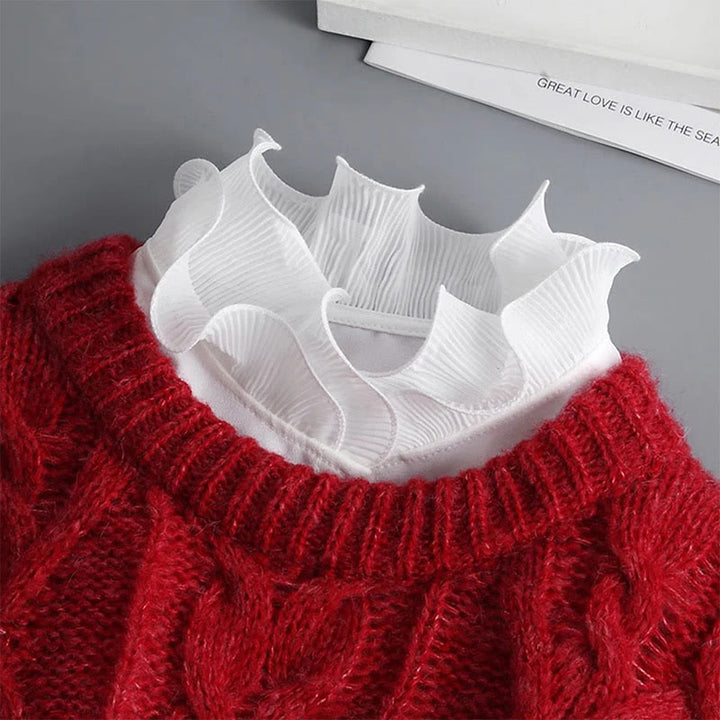 Detachable Lapel Shirt Ruffled Stand Fake Collar With Sleeve - image 7