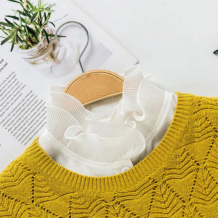 Detachable Lapel Shirt Ruffled Stand Fake Collar With Sleeve - image 6