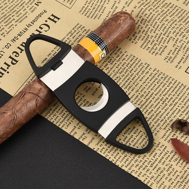 Black Double Blades Scissors Pocket Cigar Cutter - Black - image 0