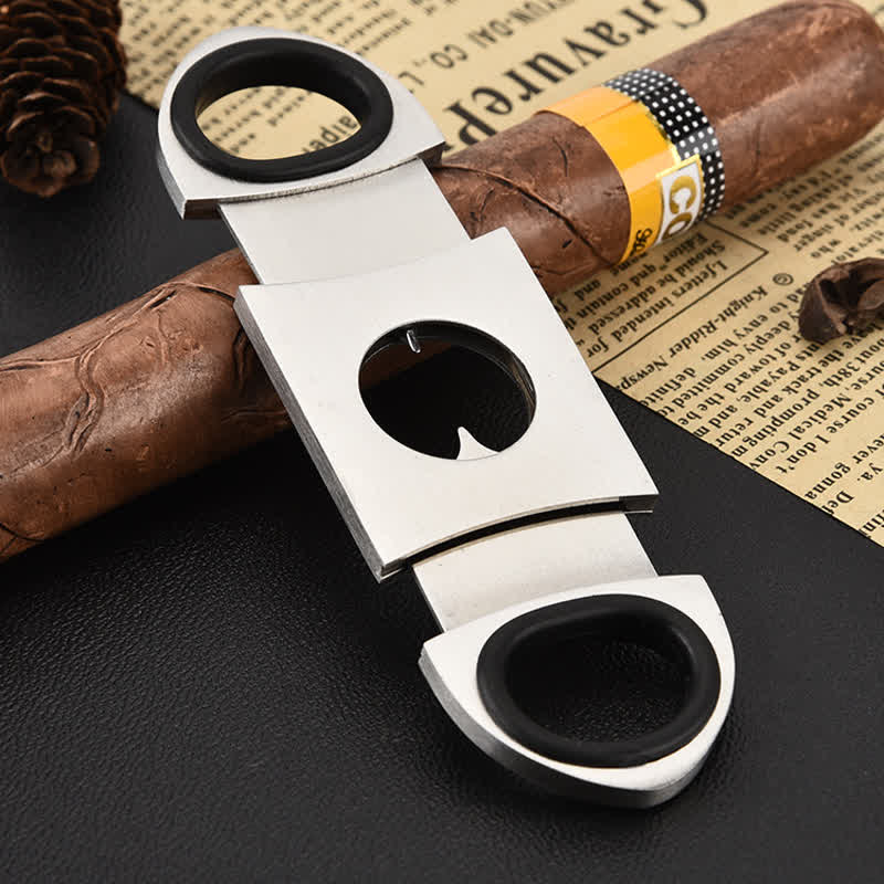 Silver Classic Portable Guillotine Gadget Cigar Cutter - image 2